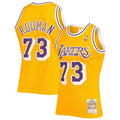 Men's Los Angeles Lakers Dennis Rodman Mitchell & Ness 1998-99 Hardwood Classics Gold Swingman Jersey - image 1