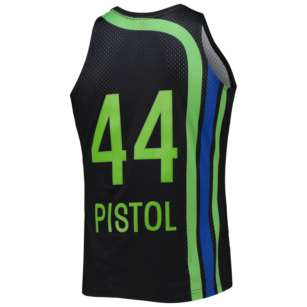 Men's Atlanta Hawks Pete Maravich Mitchell & Ness Black 1971-72 Hardwood Classics Reload 2.0 Swingman Jersey - image 3