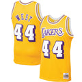 Mens Jerry West Los Angeles Lakers Mitchell & Ness Gold 1971-72 Hardwood Classics Swingman Jersey - image 1