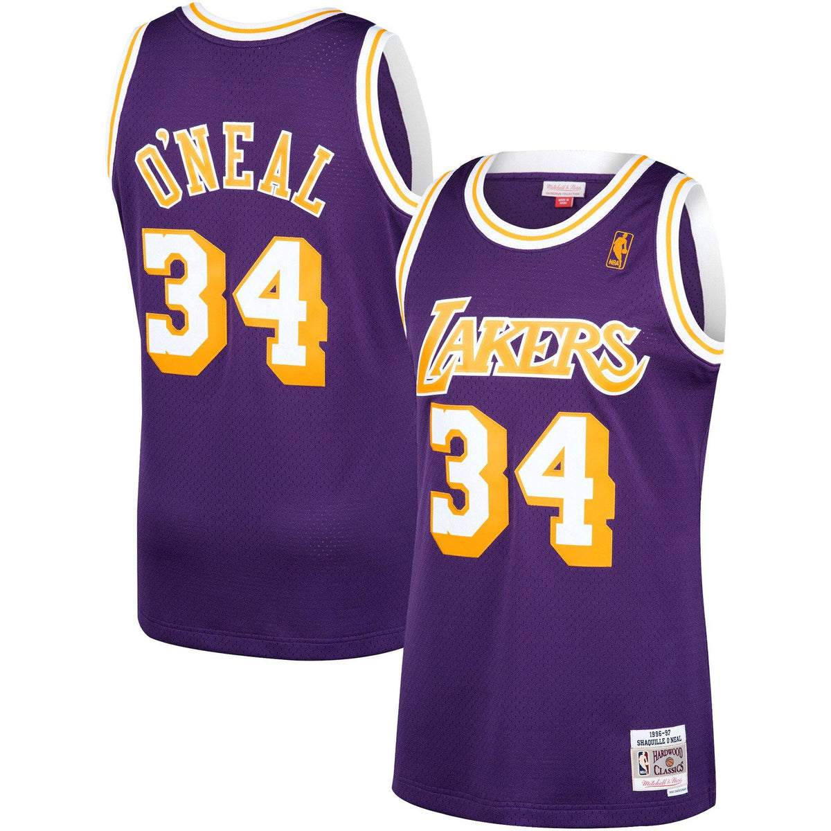 Men's Los Angeles Lakers Shaquille O'Neal Mitchell & Ness NBA Mens Hardwood Classic 1996-97 Swingman Purple Jersey - image 1