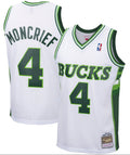 Men's Milwaukee Bucks Sidney Moncrief Mitchell & Ness White 1988-89 Hardwood Classics Swingman Jersey - image 1
