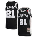 San Antonio Spurs Tim Duncan Black 1998-99 Hardwood Classics Swingman Jersey - image 1
