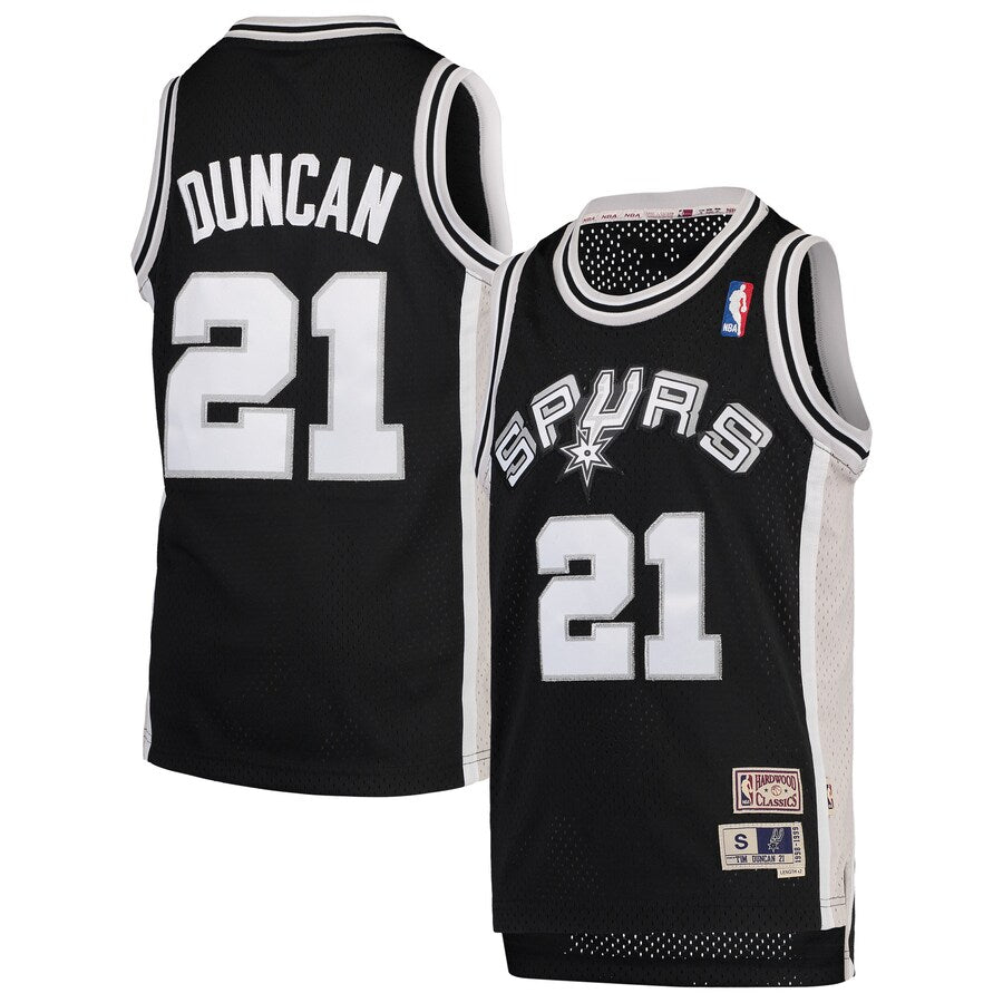 San Antonio Spurs Tim Duncan Black 1998-99 Hardwood Classics Swingman Jersey - image 1