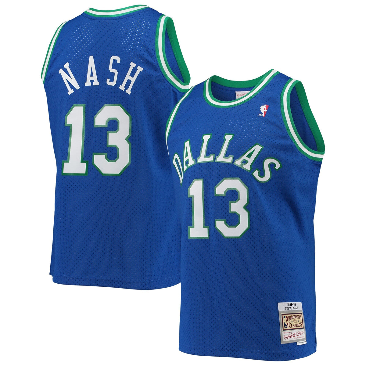 Men's Dallas Mavericks Steve Nash Mitchell & Ness Blue 1998-99 Hardwood Classics Swingman Jersey - image 1