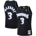 Men's Minnesota Timberwolves Stephon Marbury Mitchell & Ness Black Hardwood Classics Swingman Jersey - image 1