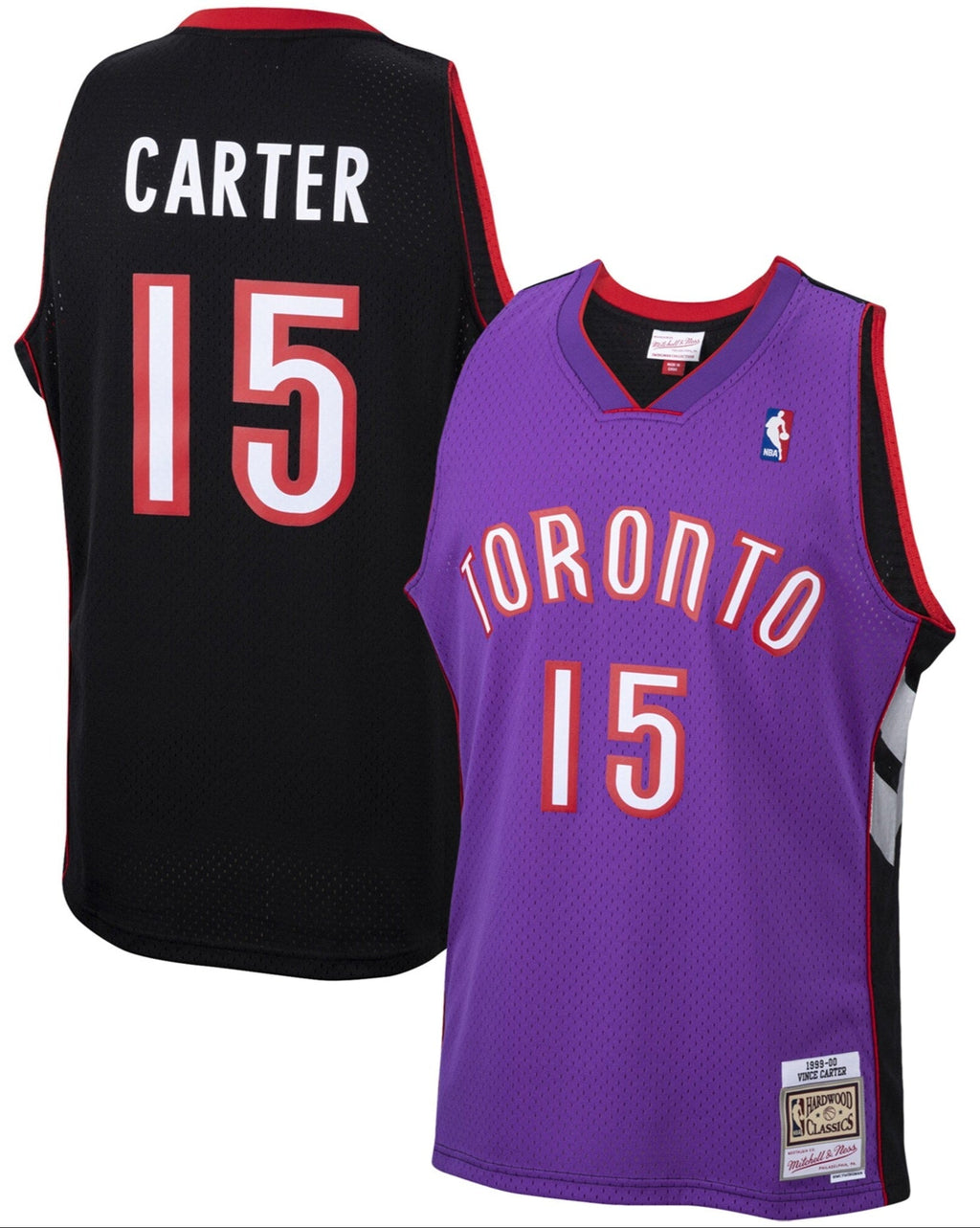Men's Toronto Raptors Vince Carter Mitchell & Ness Purple 1999-2000 Hardwood Classics Swingman Jersey - image 1