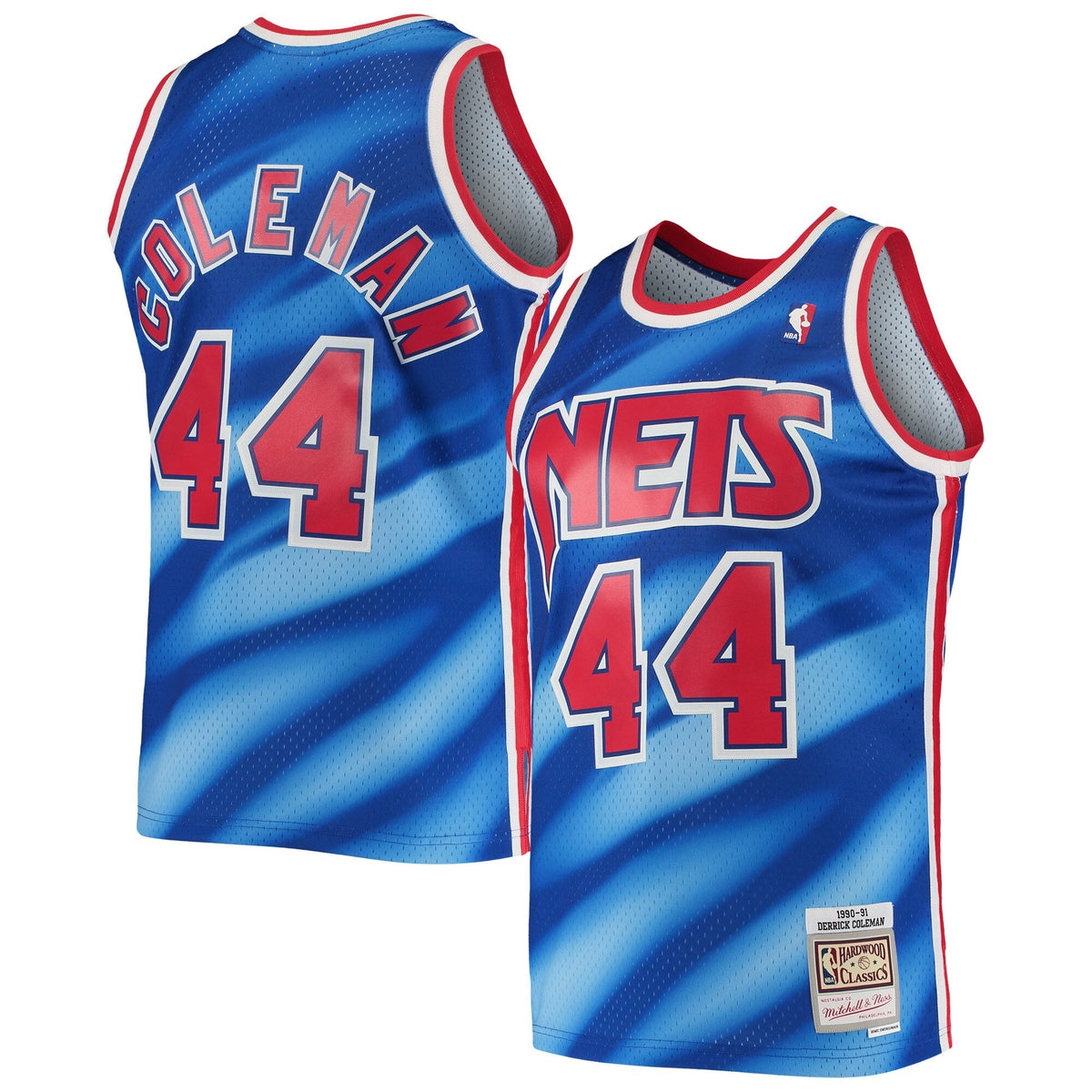 Men's Derrick Coleman New Jersey Nets Mitchell & Ness 1990-91 Hardwood Classics Swingman Jersey - Blue - image 1