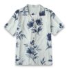Blue Watercolor Floral Botanical Shirt – Minimalism Hawaiian Shirt
