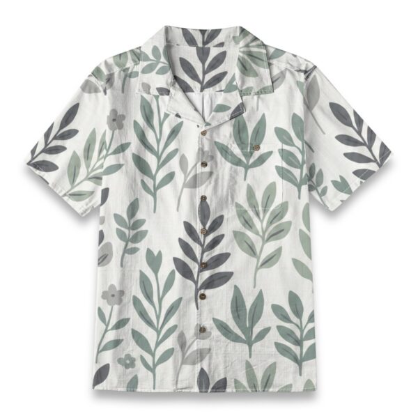 Minimalist Leaf Botanical Pattern Shirt – Minimalism Hawaiian Shirt