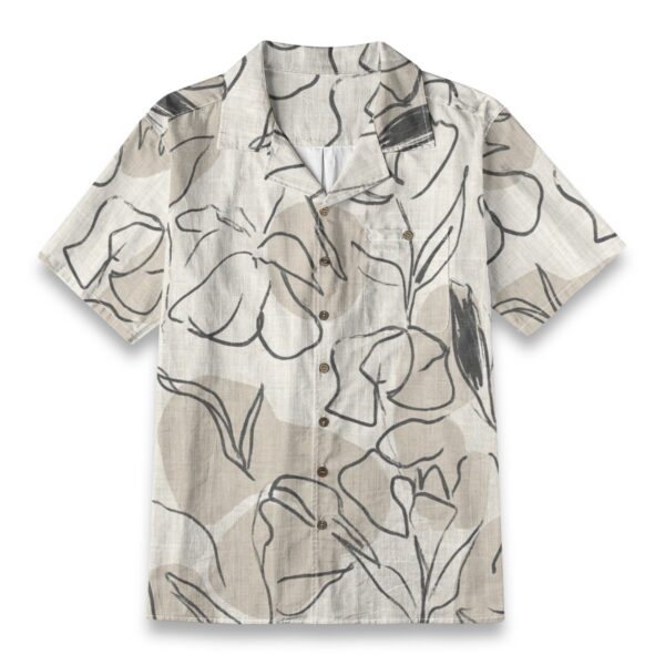 Abstract Line Floral Neutral Shirt – Minimalism Hawaiian Shirt