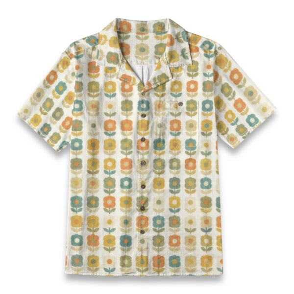 Retro Geometric Floral Pattern Shirt – Minimalism Hawaiian Shirt