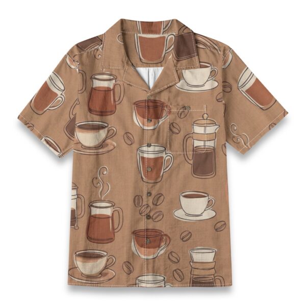 Warm Coffee Cups & Espresso Pattern Shirt – Food Hawaiian Shirt