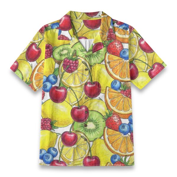 Watercolor Summer Citrus & Berry Fruit Shirt – Food Hawaiian Shirt